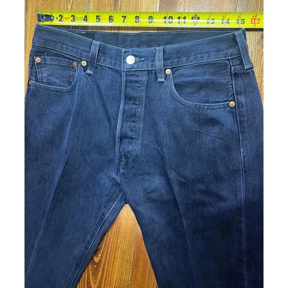 Levis 501 Original Straight Jeans Mens 33x32 Black - Picture 4 of 7